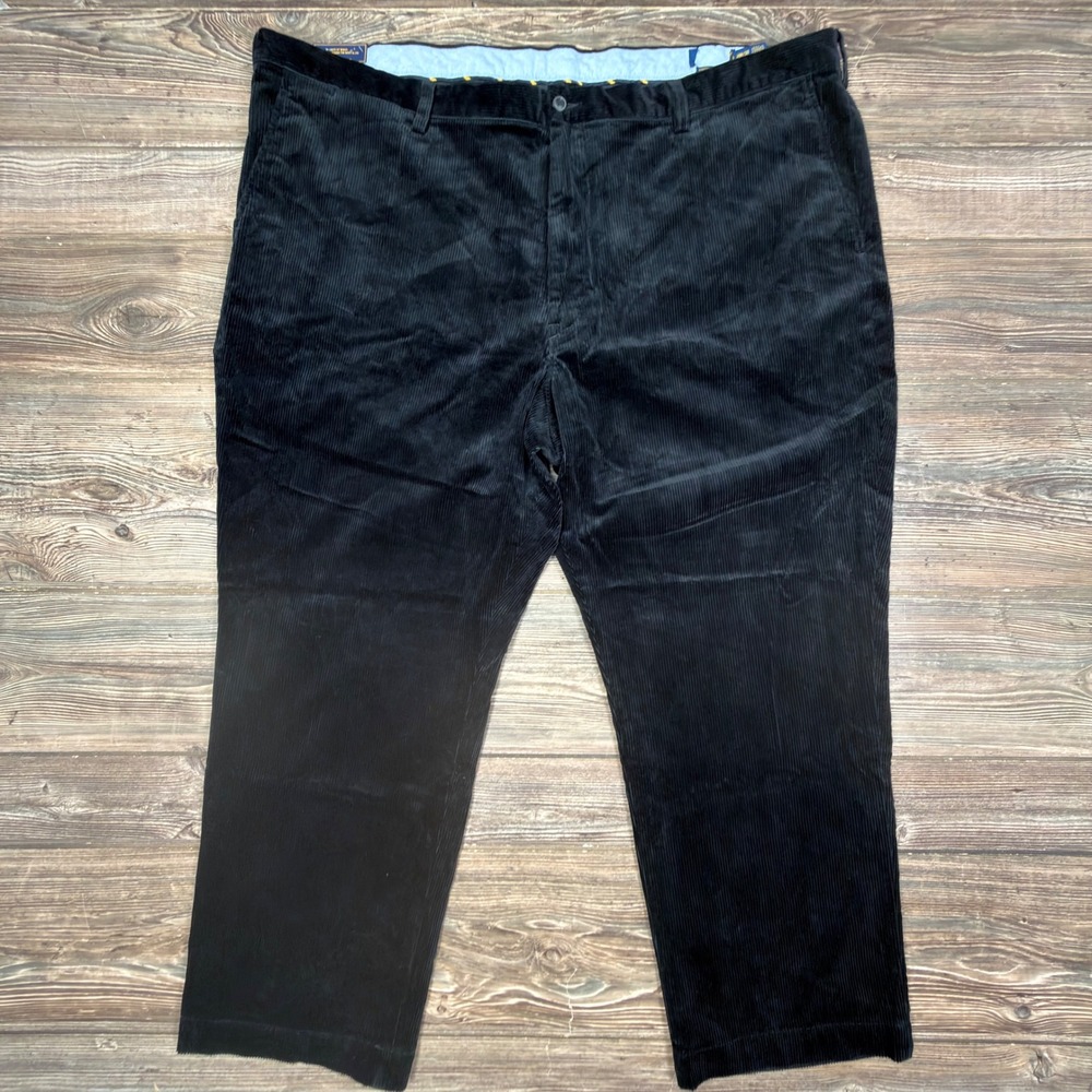 Polo Ralph Lauren Men 48Bx30 Corduroy Pants Black Stretch Classic NEW CUT TAG